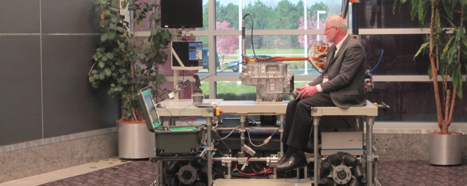 People learning about the various technologies exhibitors brought